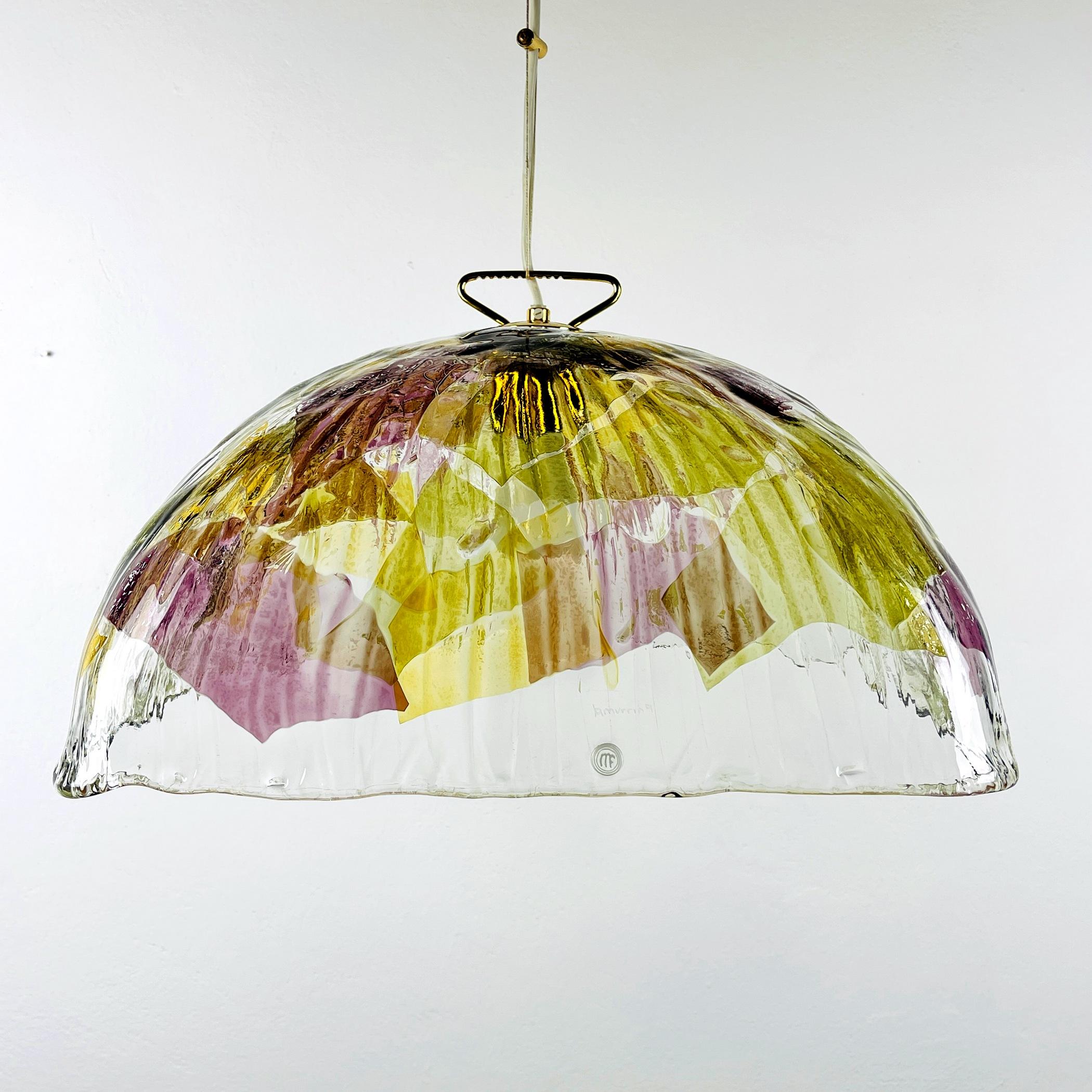 Mid-Century Modern Vintage Large Murano Pendant Lamp by Manufacture 