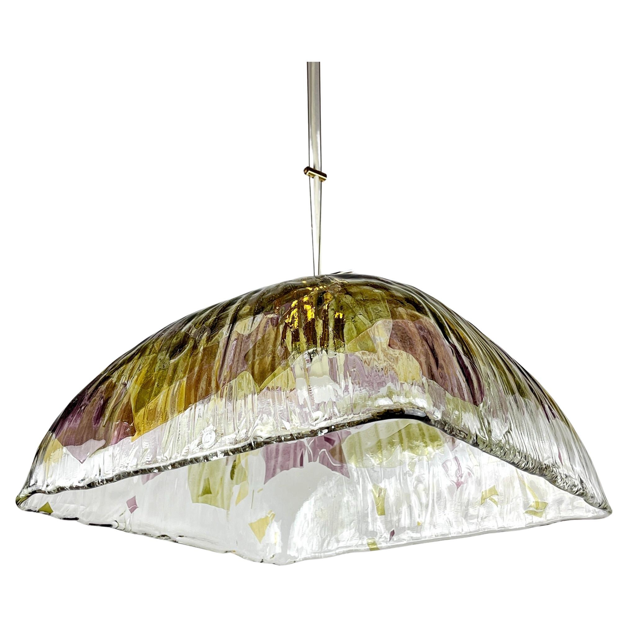 Vintage Large Murano Pendant Lamp by Manufacture "La Murrina" Italy 1990s For Sale