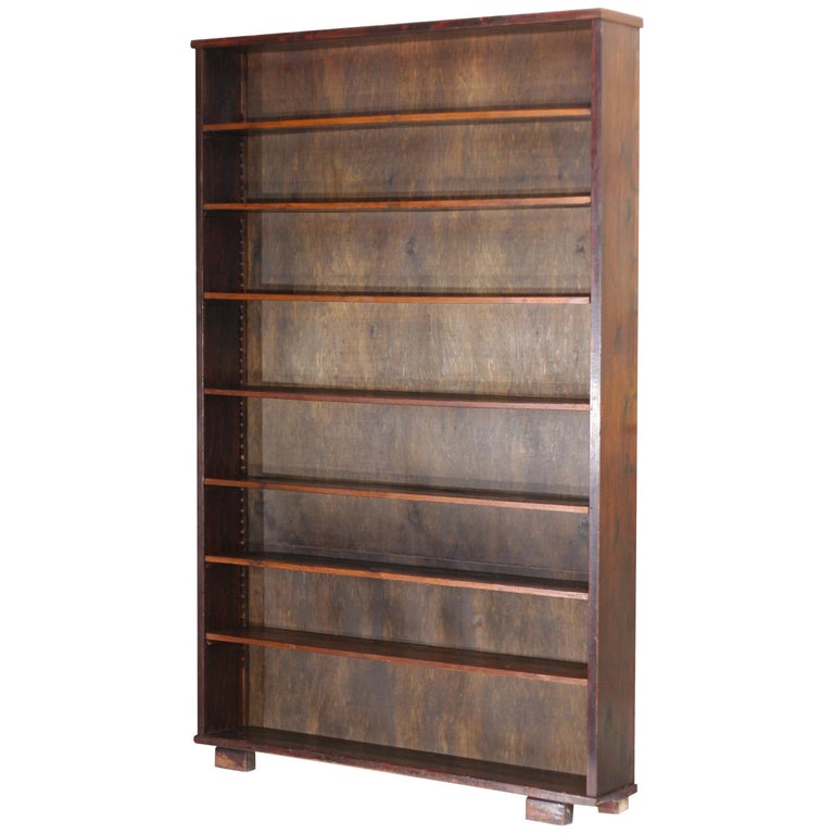 Vintage Large Oak Bookcase For Sale at 1stdibs