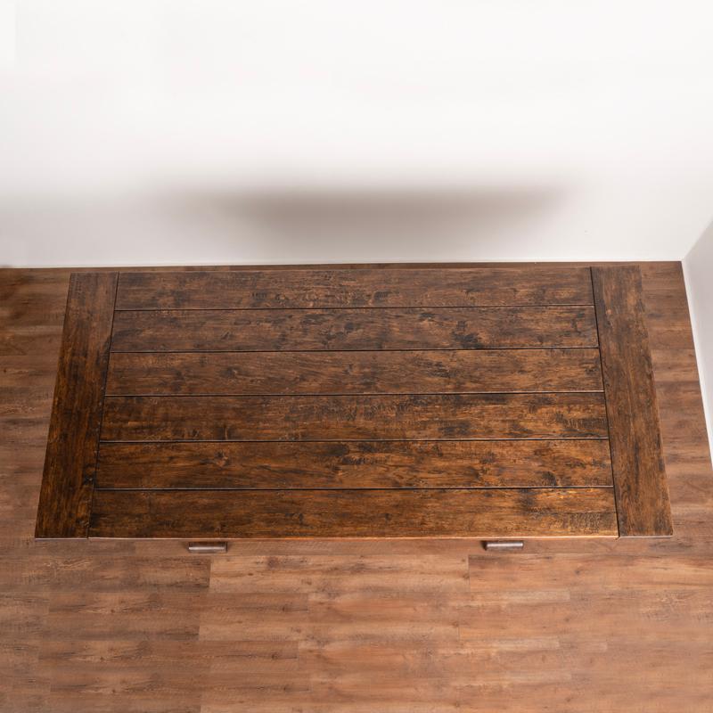 Vintage Large Oak Farm Plank Top Table Dining Table 4