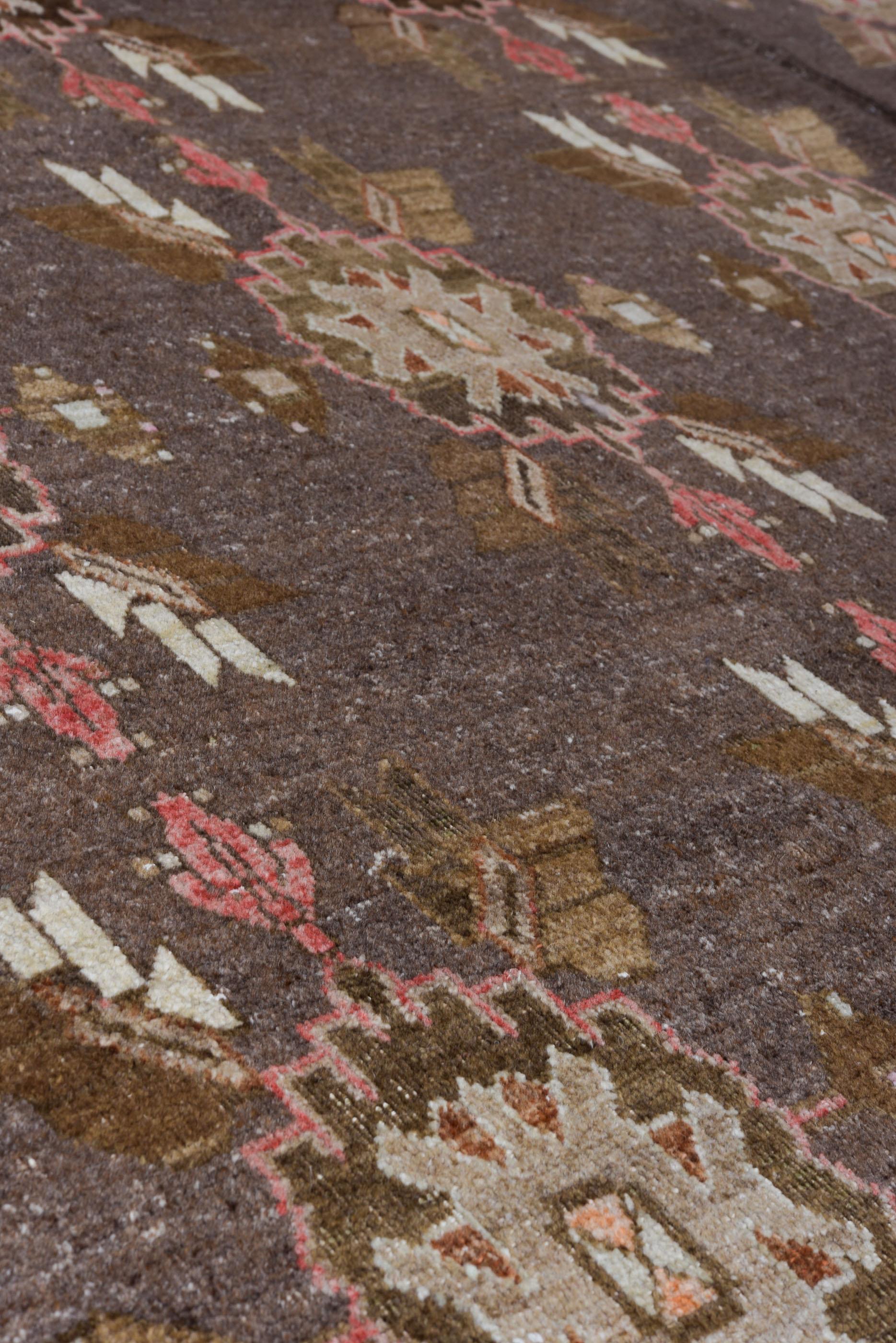 Oushak Vintage Grande en Marrón Antiguo Turco en venta