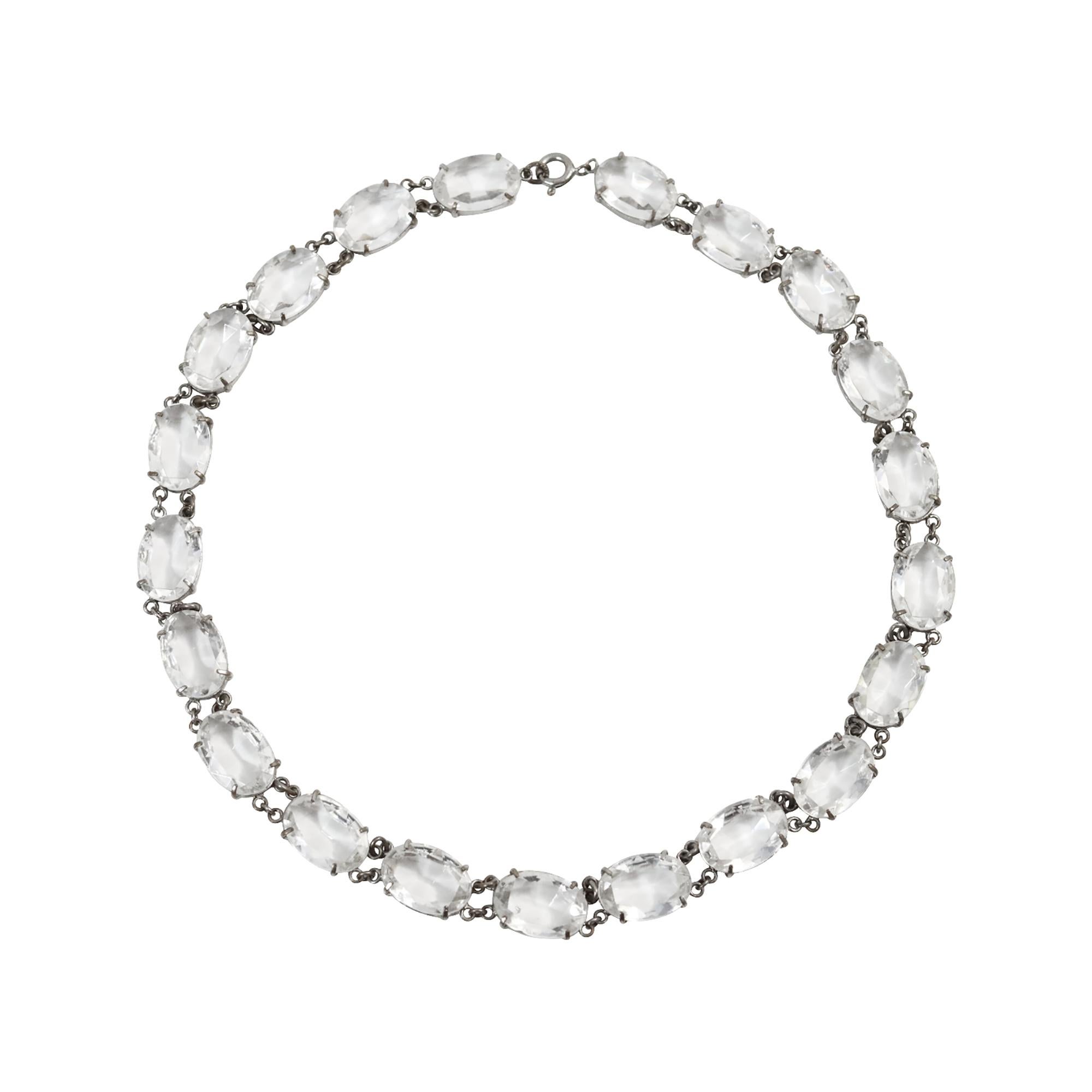 Collana ovale ovale di cristallo aperto, circa 1960, d'epoca in vendita 6