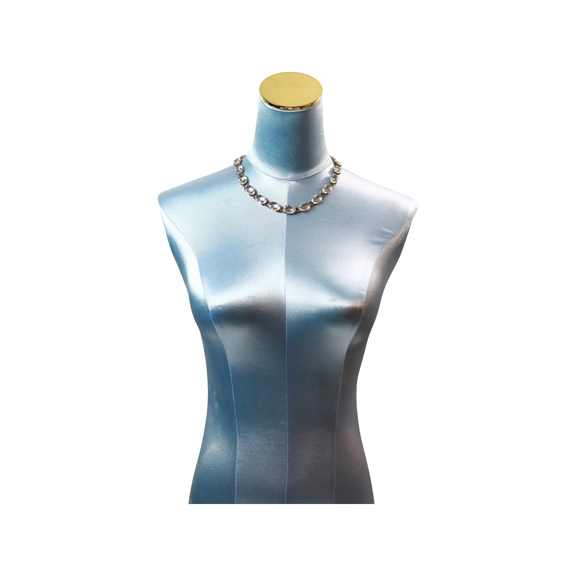 Moderno Collana ovale ovale di cristallo aperto, circa 1960, d'epoca in vendita