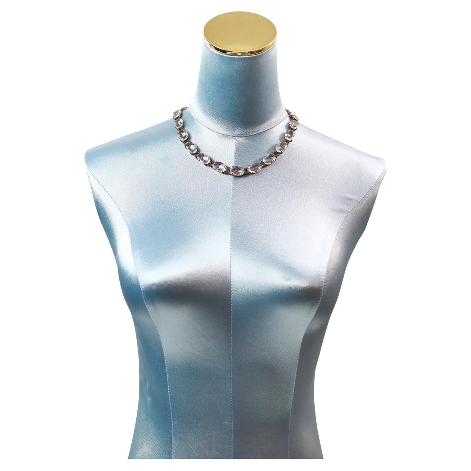 Collana ovale ovale di cristallo aperto, circa 1960, d'epoca in vendita