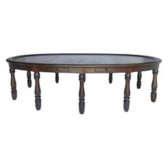 Vintage Large Oval Conference or Center Table in Oak