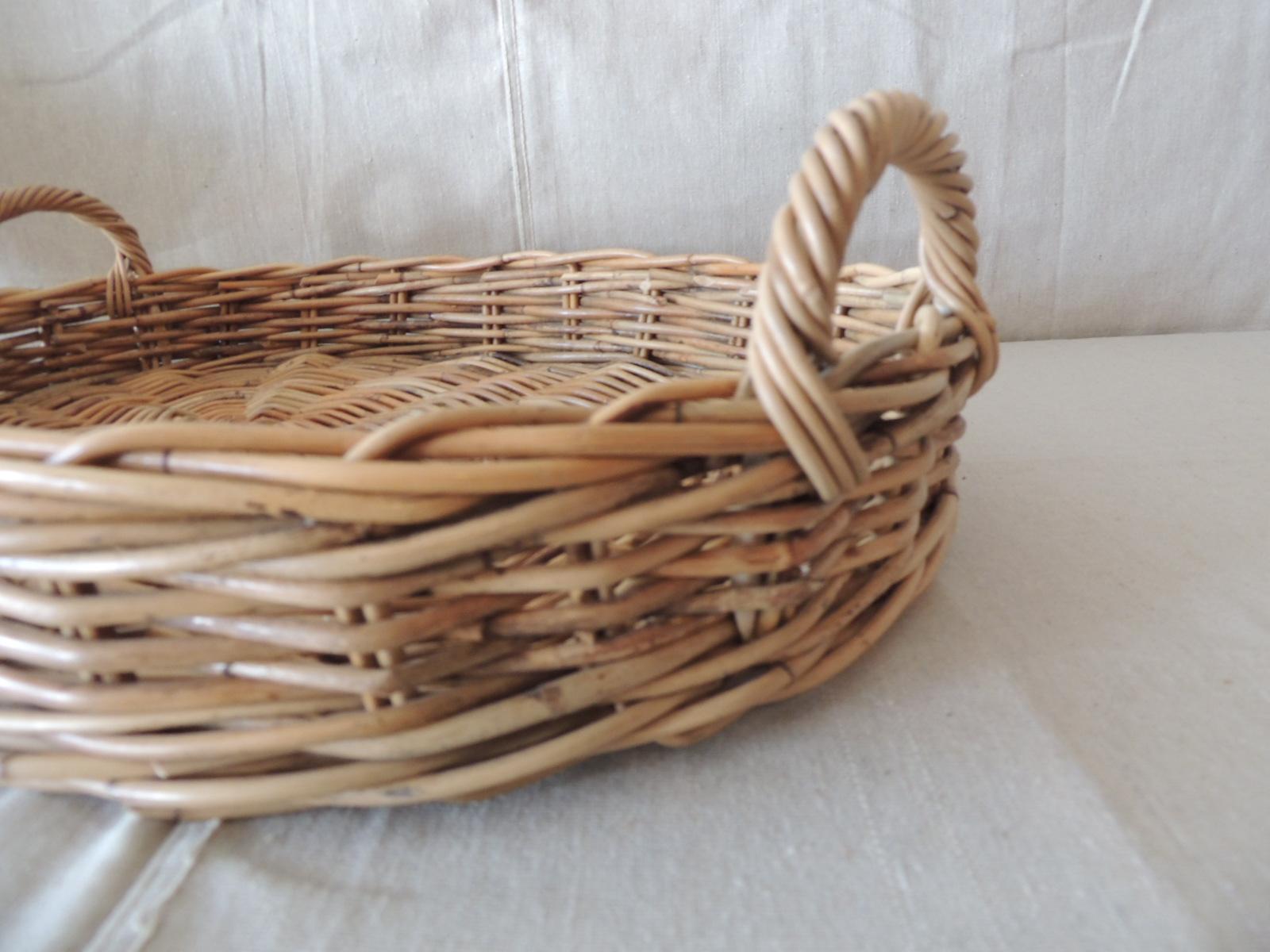 large oval basket with handle