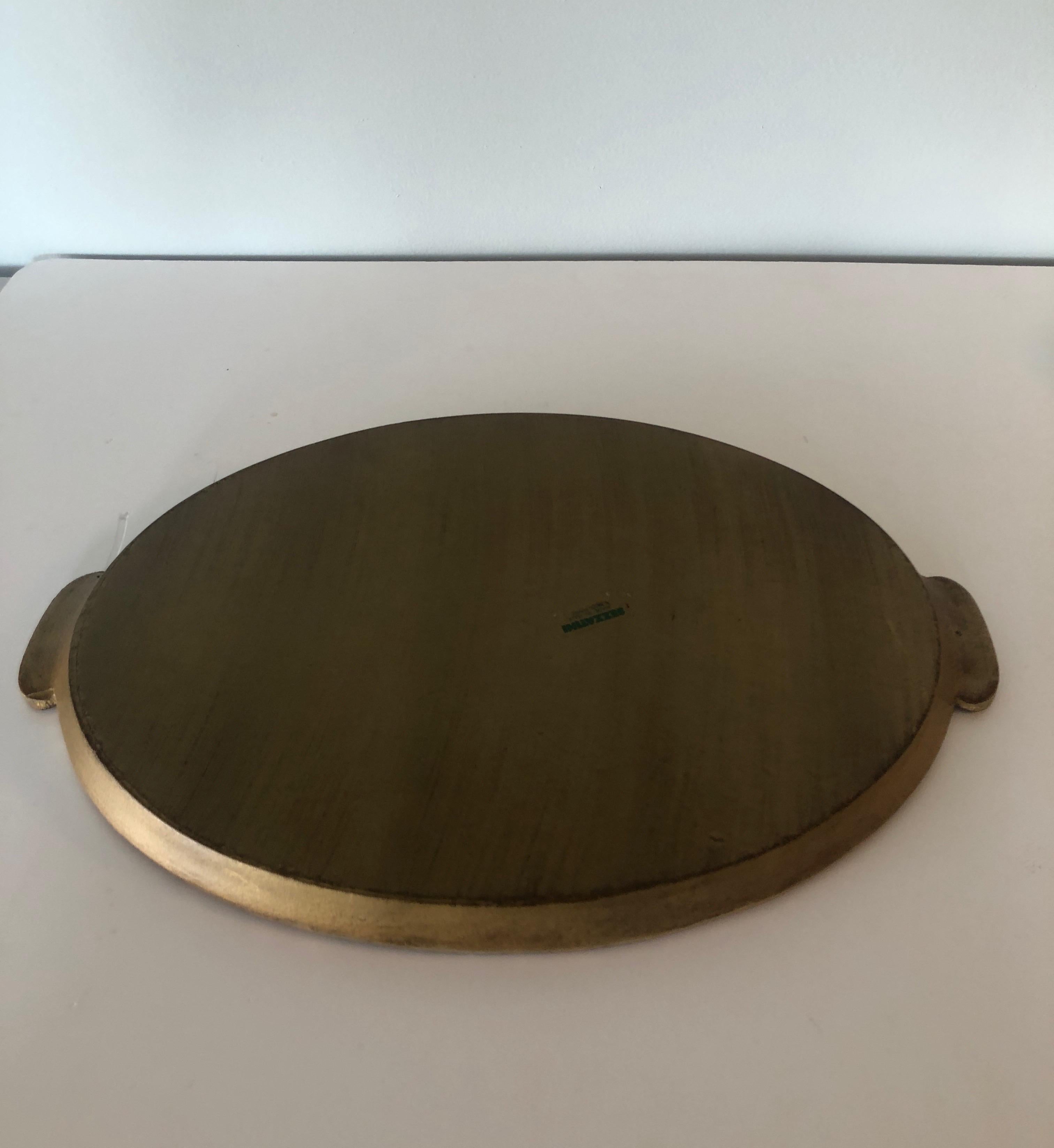 Vintage Large Oval Gold Leaf Serving Tray 1