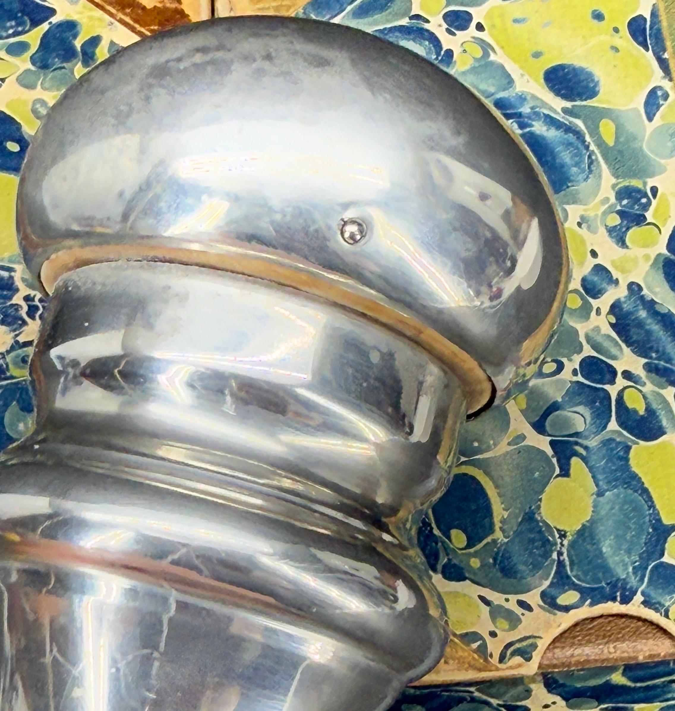 Pewter Vintage Large Oversized Italian Salt Pepper Mill For Sale