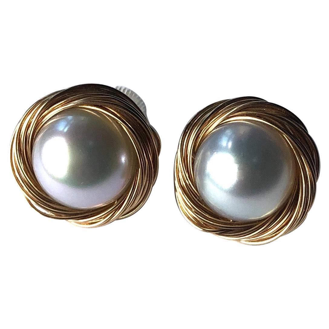 Big Pearl Stud Earrings with American Diamonds for Office - Bubble Pearl  Studs Earrings by Blingvine