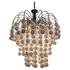 Vintage large pearl bubble waterfall chandelier, Verner Panton style, 1970s