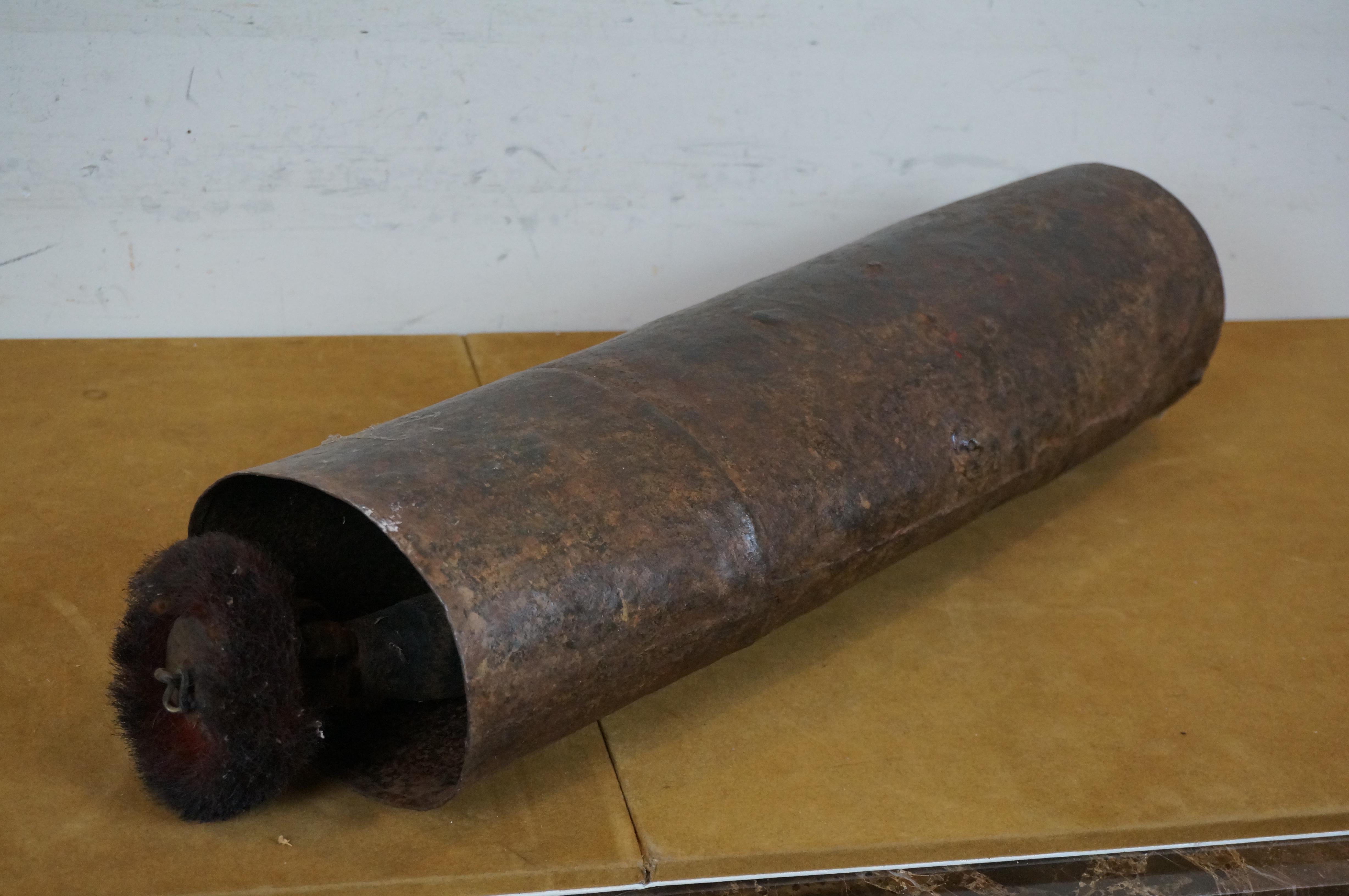 Vintage Large Primitive Iron Camel Bell With Leather Handle 24