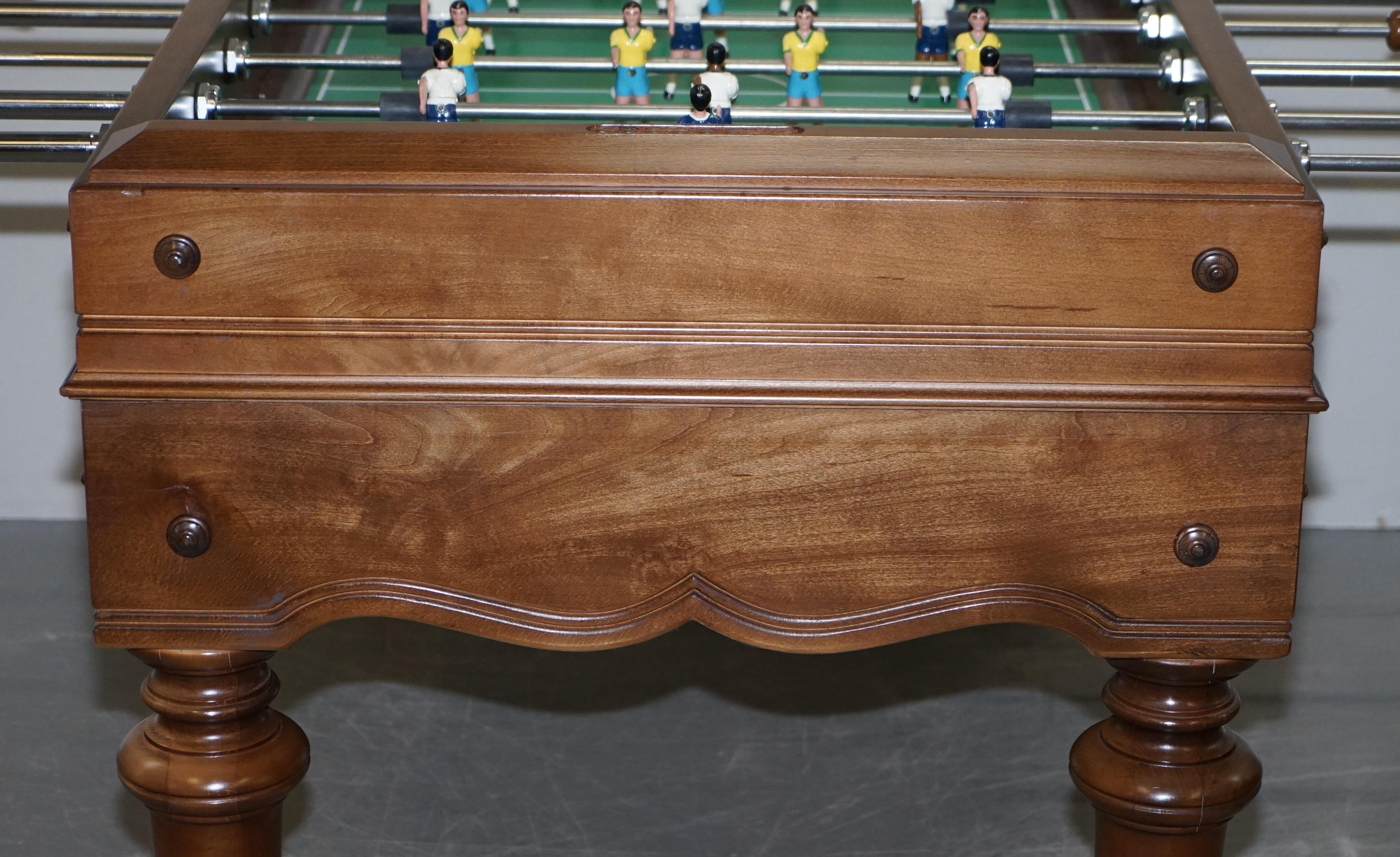 Vintage Large Professional Foosball Table Football Oak Frame Steel Players 1