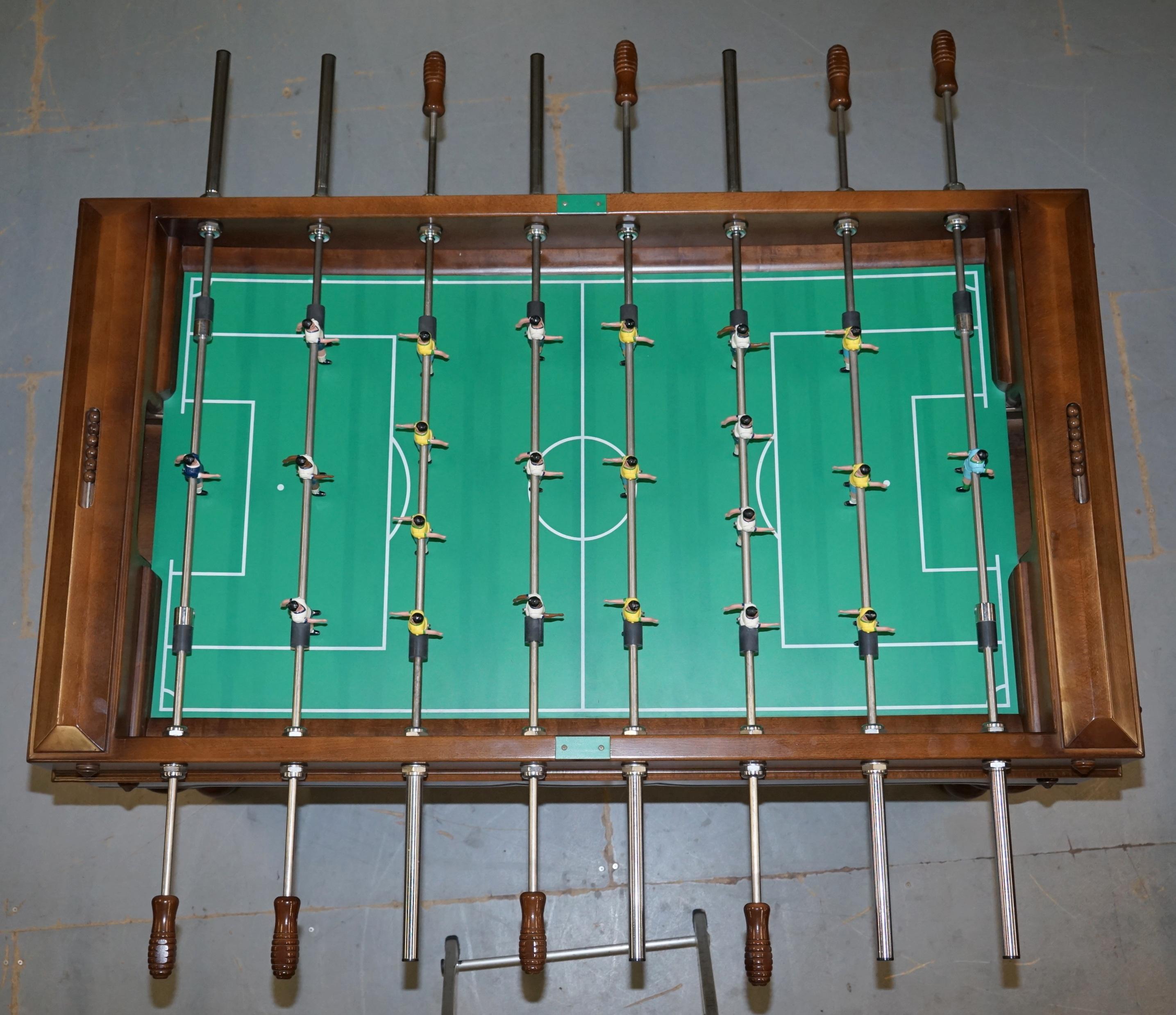 Vintage Large Professional Foosball Table Football Oak Frame Steel Players 4