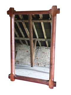 Großer, hochwertiger Vintage-Spiegel aus massivem Mahagoni im rustikalen Stil, zum Aufhängen über dem Kamin oder an der Wand