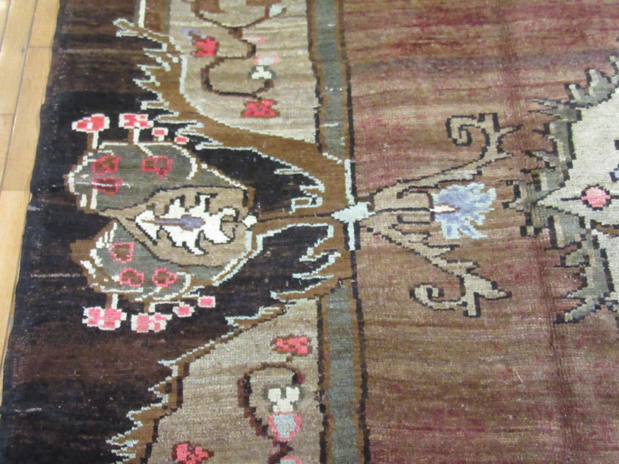 Large Room Size Vintage Hand Knotted Wool Turkish Rug For Sale 4