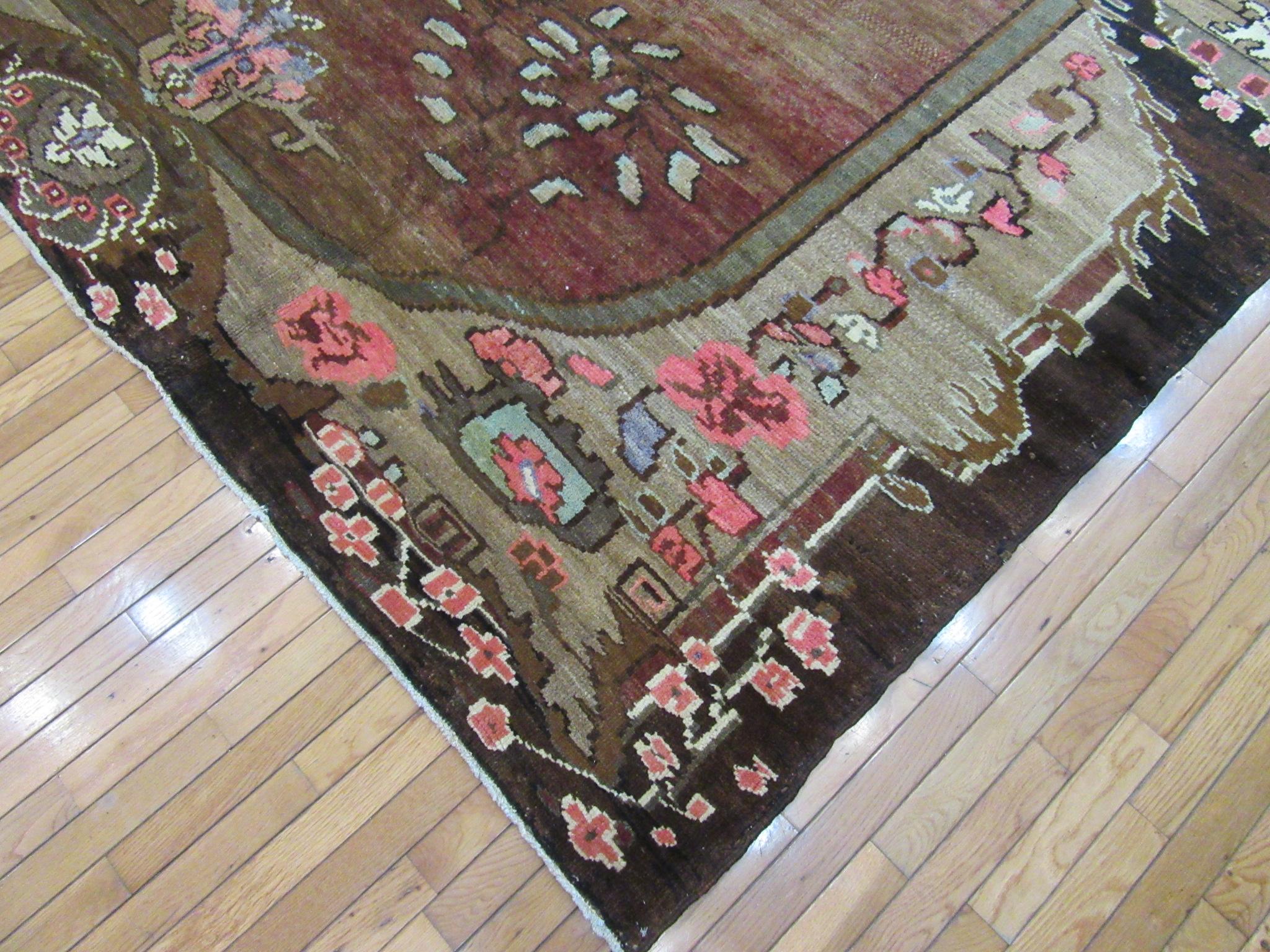 Large Room Size Vintage Hand Knotted Wool Turkish Rug For Sale 8