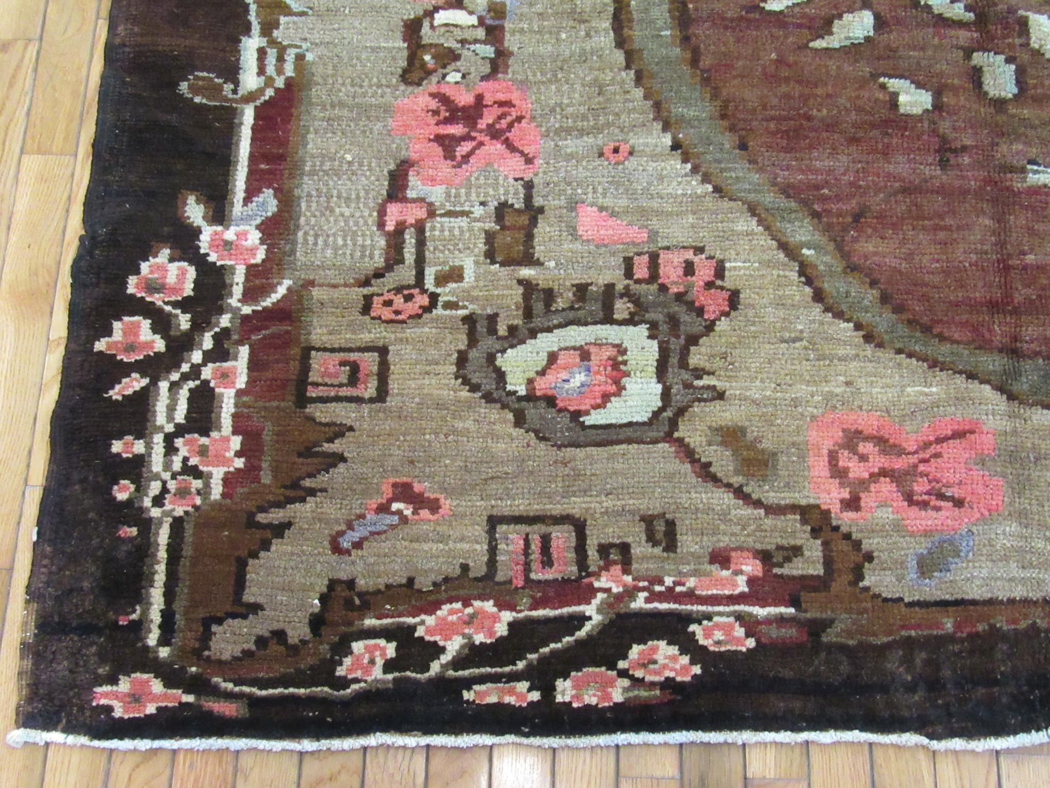 Large Room Size Vintage Hand Knotted Wool Turkish Rug For Sale 2