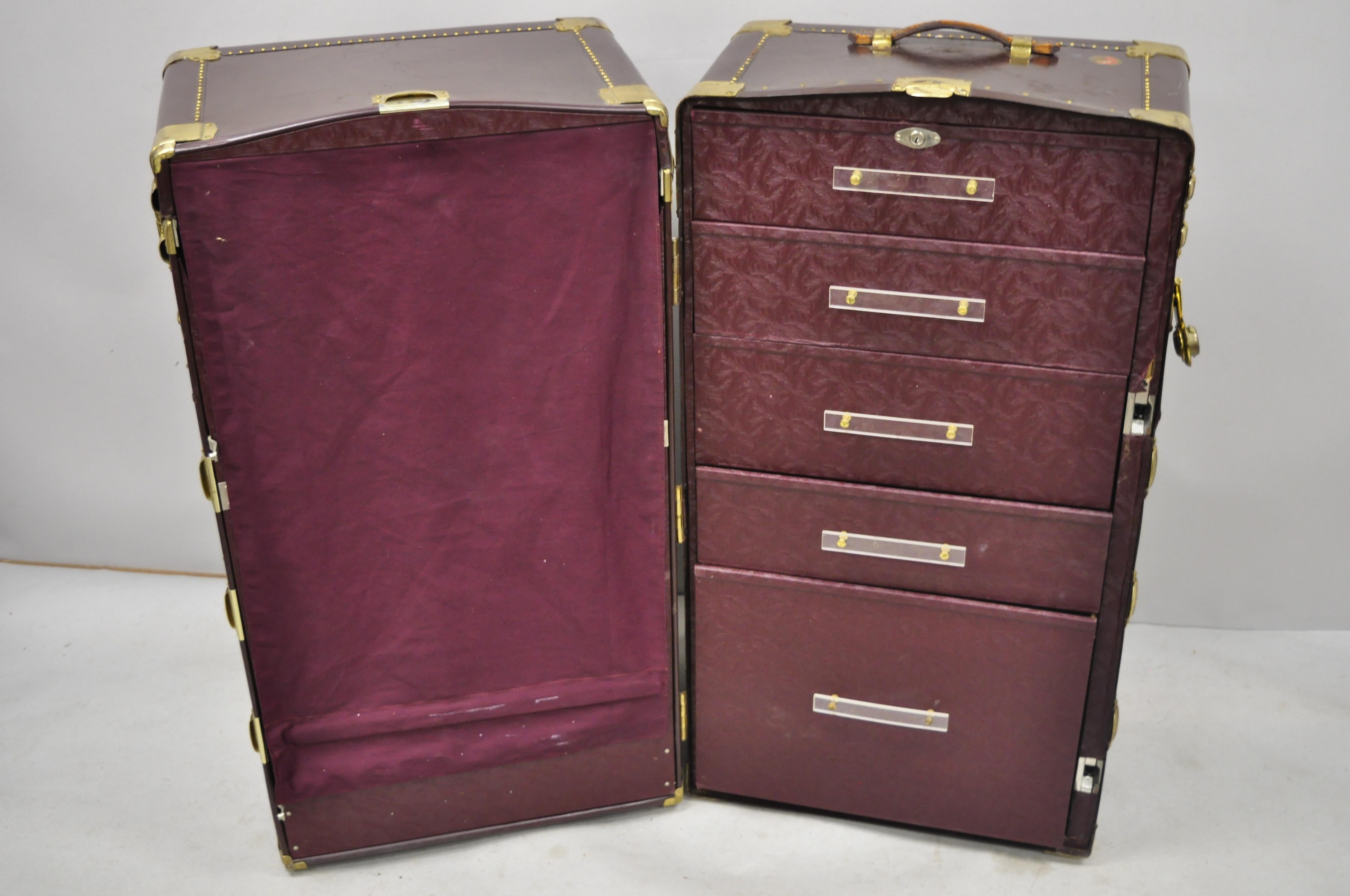 vintage travel trunk with drawers