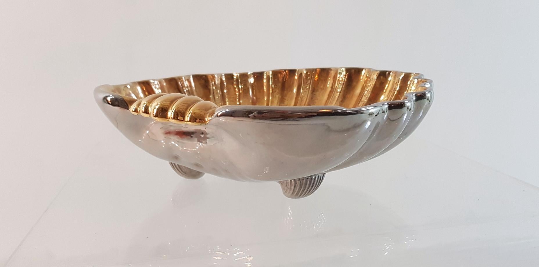 Italian Vintage Large San Marco Ceramic Clam Bowl, Italy For Sale