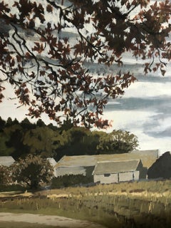 Vintage Large Scale Eileen Holding Landscape Oil Painting on Stretched Canvas