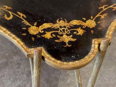 Vintage Large Scale English Gilt Iron and Lacquered Coffee Table