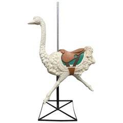 Vintage Large Scale Fiberglass "Dentzel" Style Ostrich on Stand, circa 1950