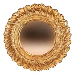 Vintage Large Scale Italian Wooden Sunburst Mirror (miroir en bois)