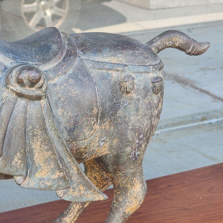 Vintage Large Scale Tang Dynasty Bronze Horse Sculpture For Sale 1