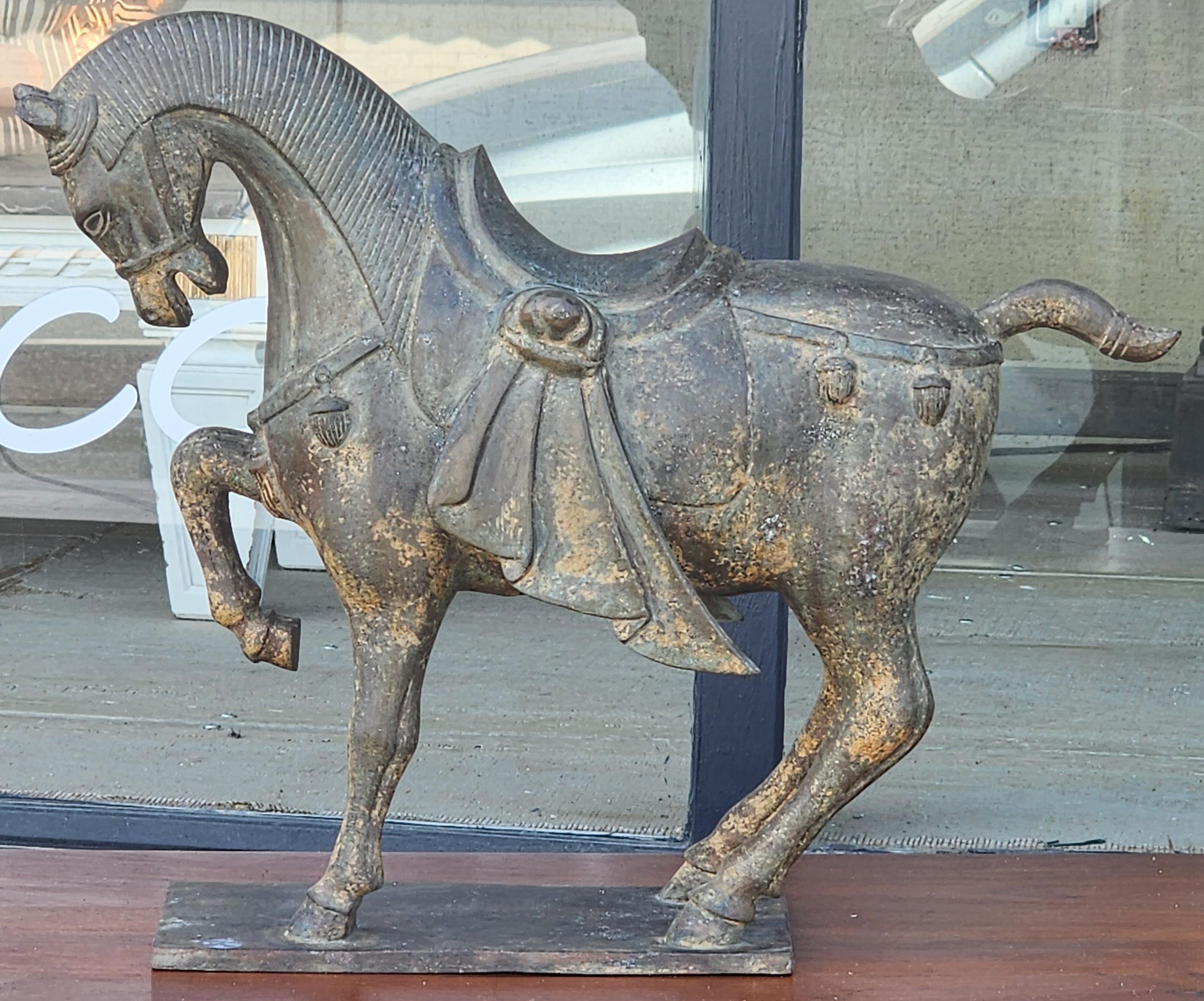 Vintage Large Scale Tang Dynasty Bronze Horse Sculpture For Sale 2