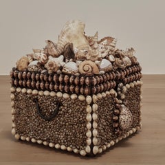 Vintage Large Seashell Encrusted Box