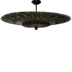 Vintage Large Semi Flush Pendelleuchte