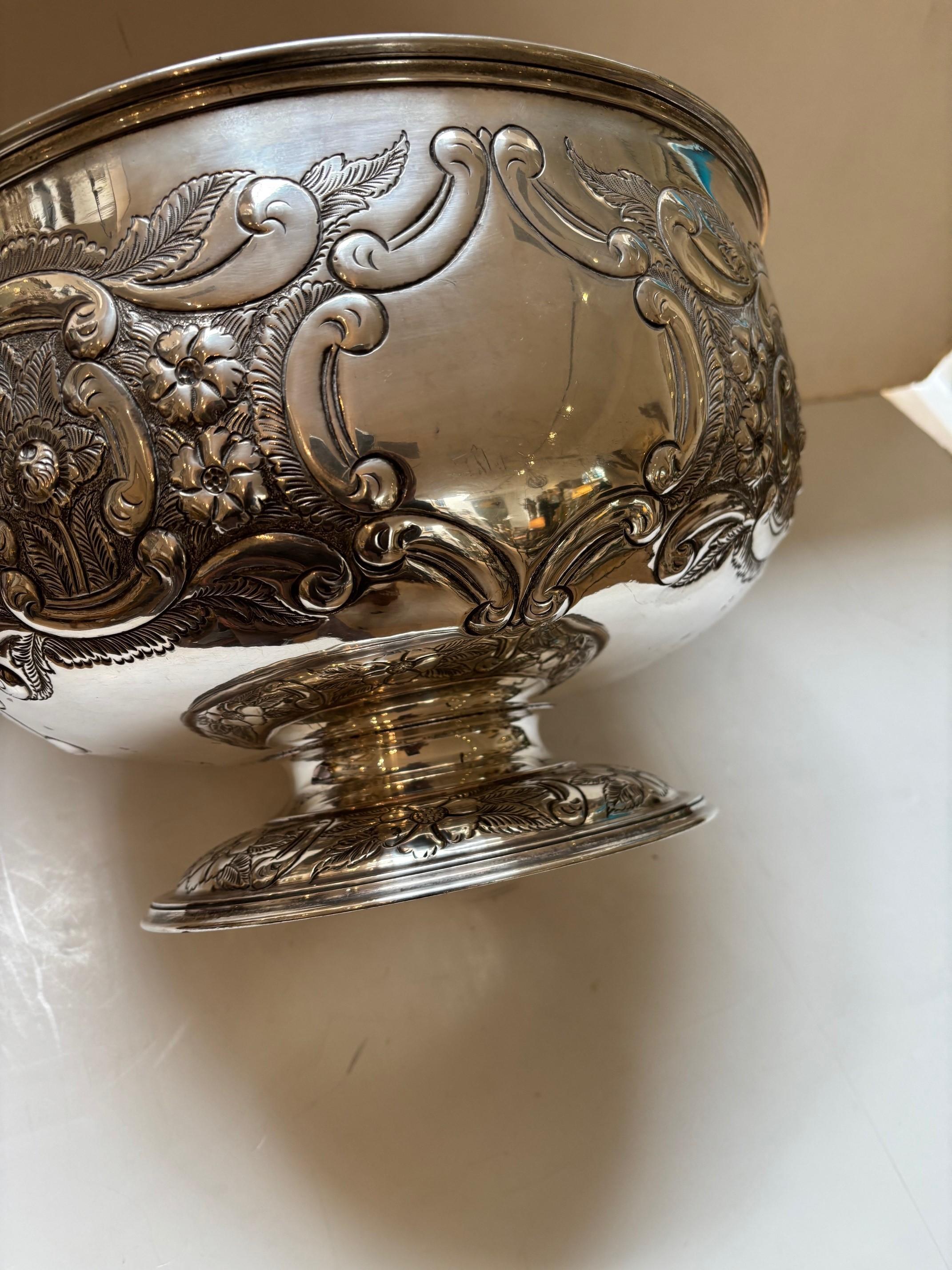 Gran ponchera de plata de Sheffield vintage firmada por William Adams, Inglaterra en venta 4