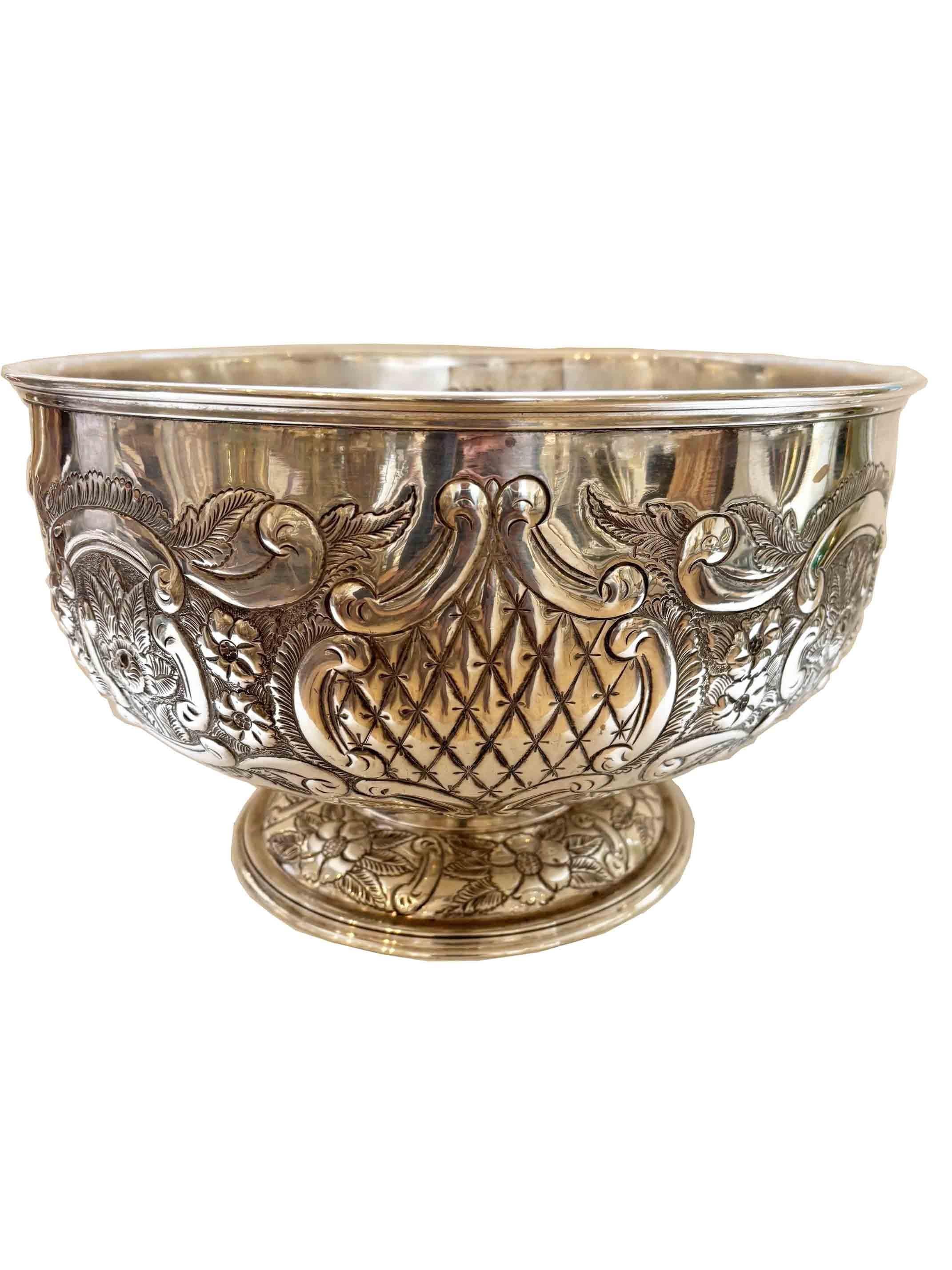 Gran ponchera de plata de Sheffield vintage firmada por William Adams, Inglaterra en venta 6