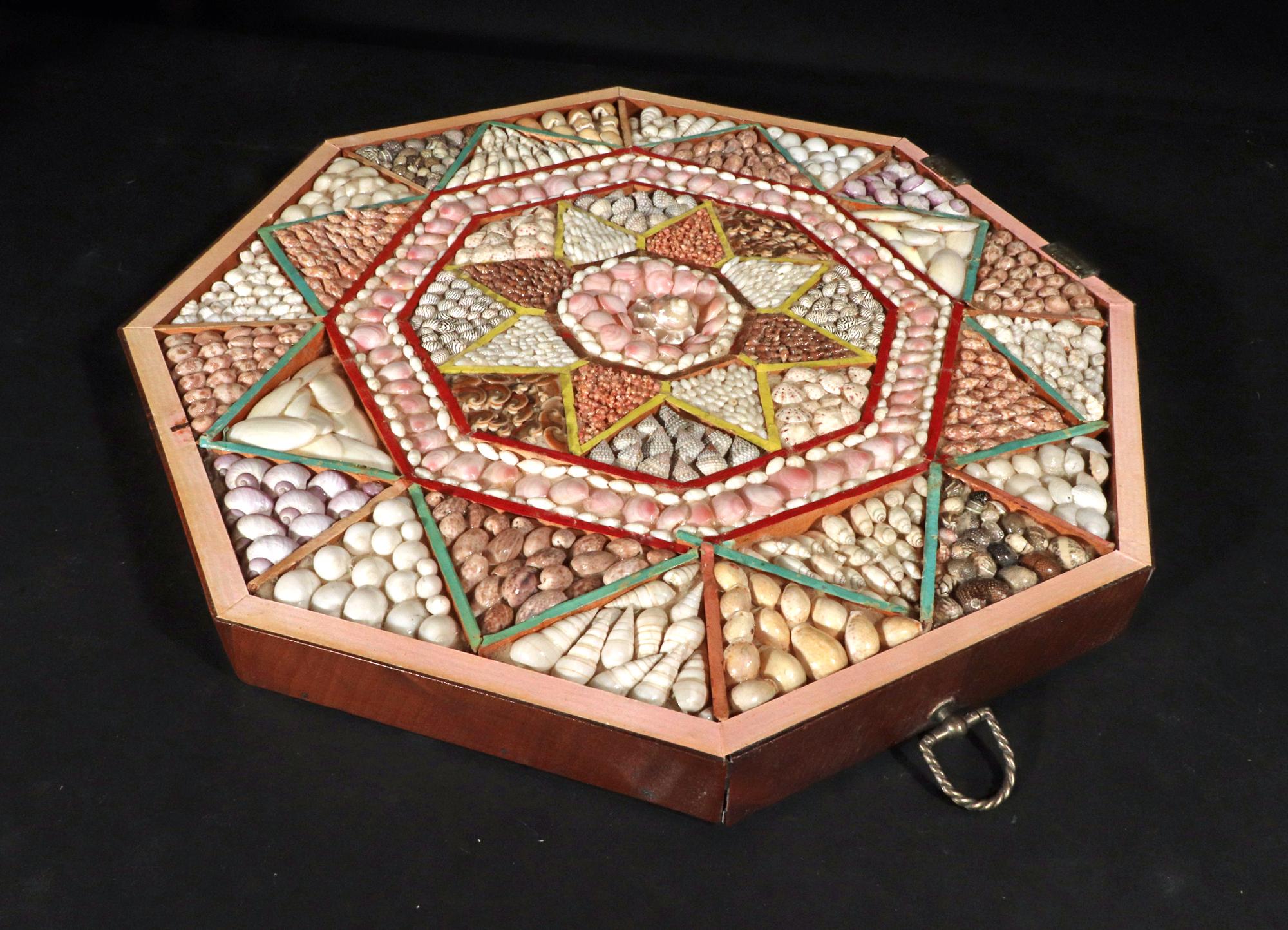 Vintage Large Shellwork Sailor's Valentine 7