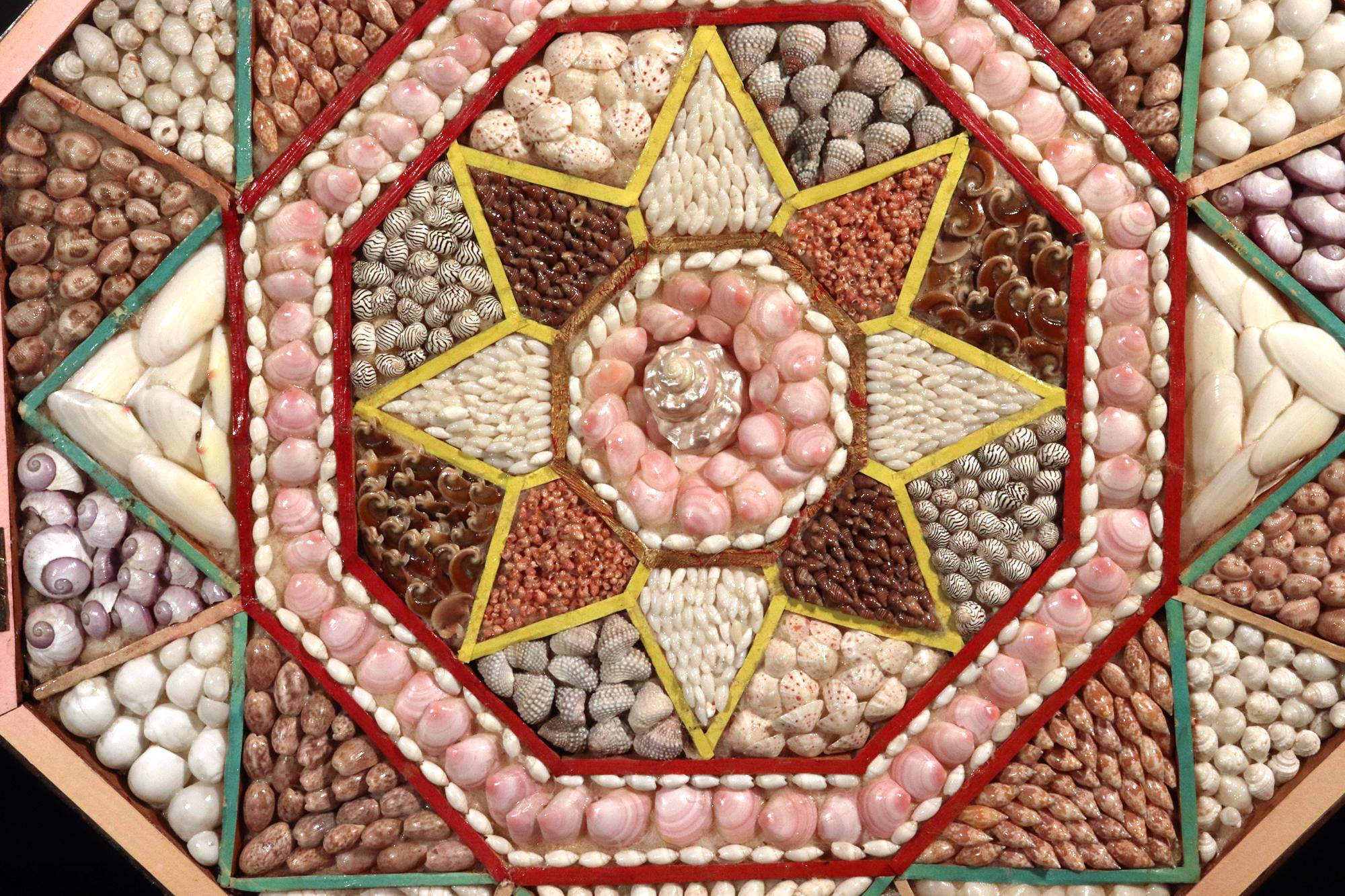 Folk Art Vintage Large Shellwork Sailor's Valentine