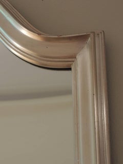 Hollywood Regency Style  Large Silver Leaf Wood Deco Mirror