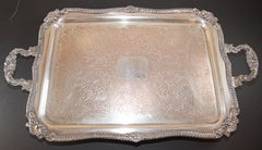 Vintage Large Silver Plate Tray George IV English Style