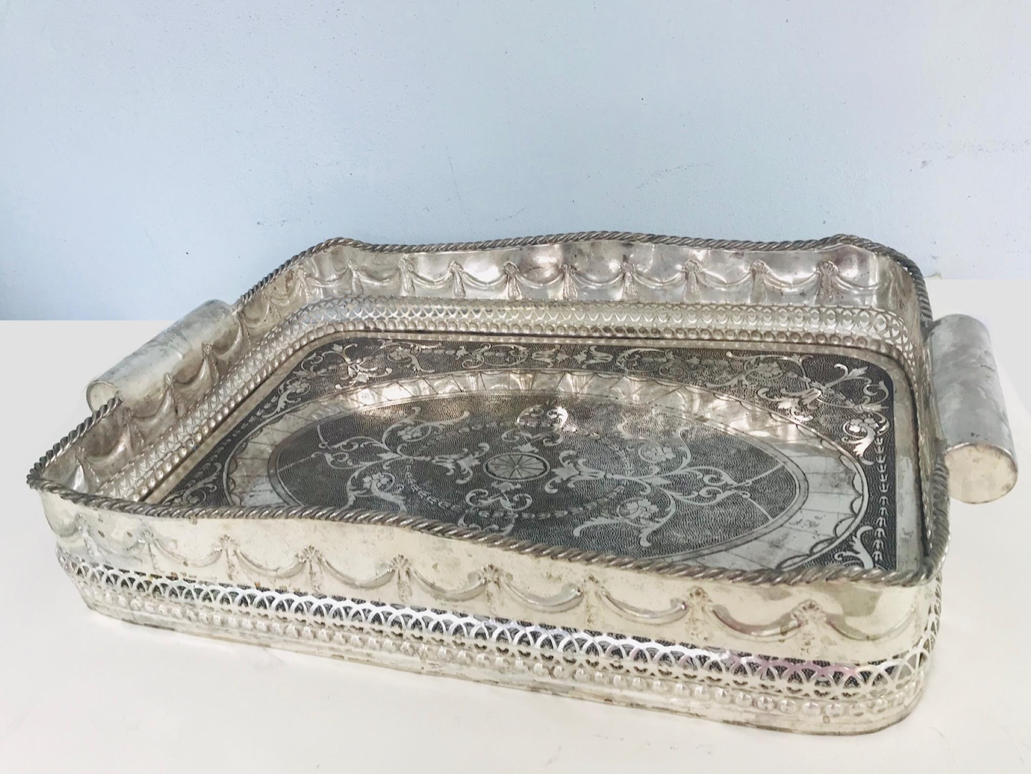 indian silver butlers tray