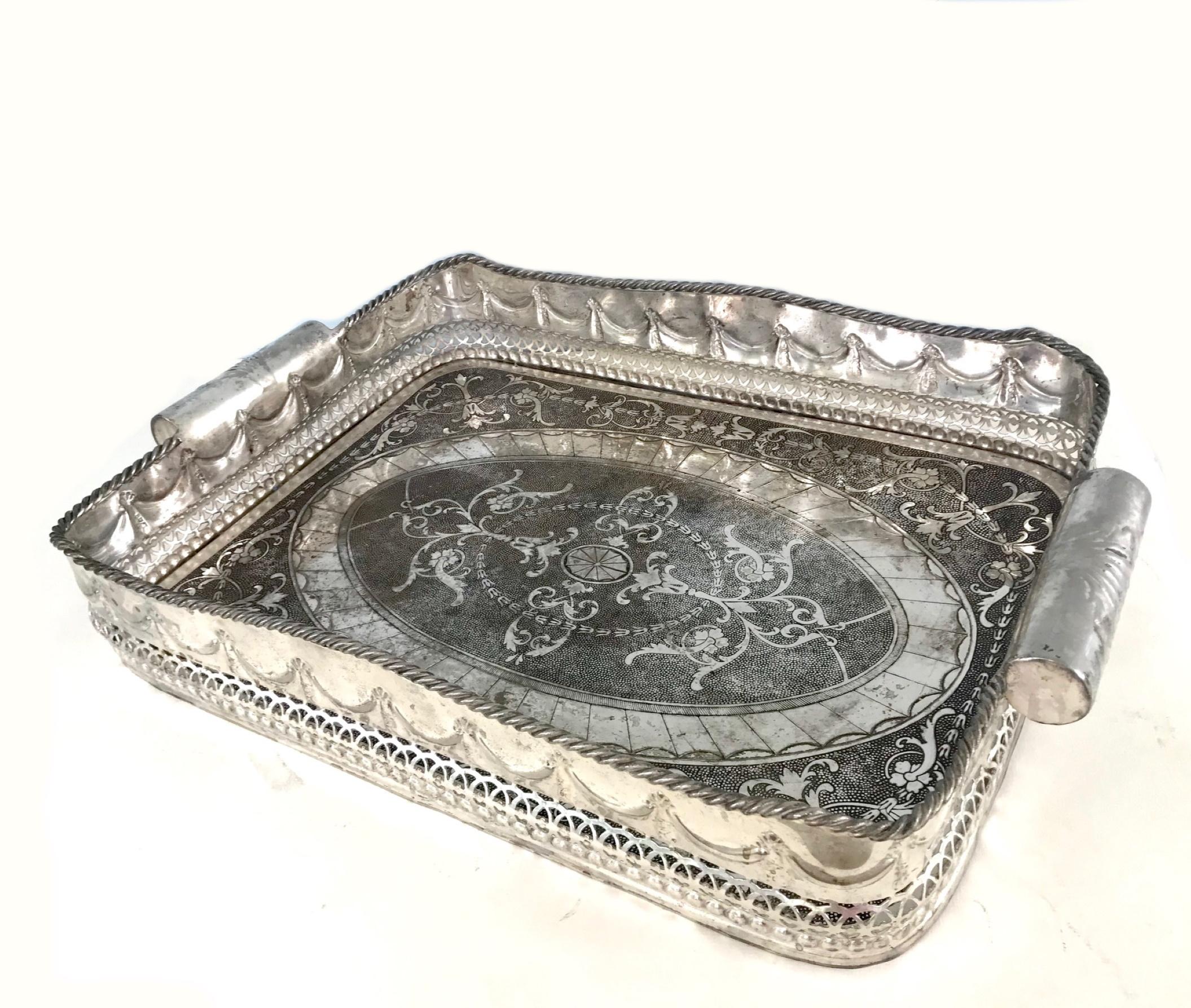 silver plated trays india
