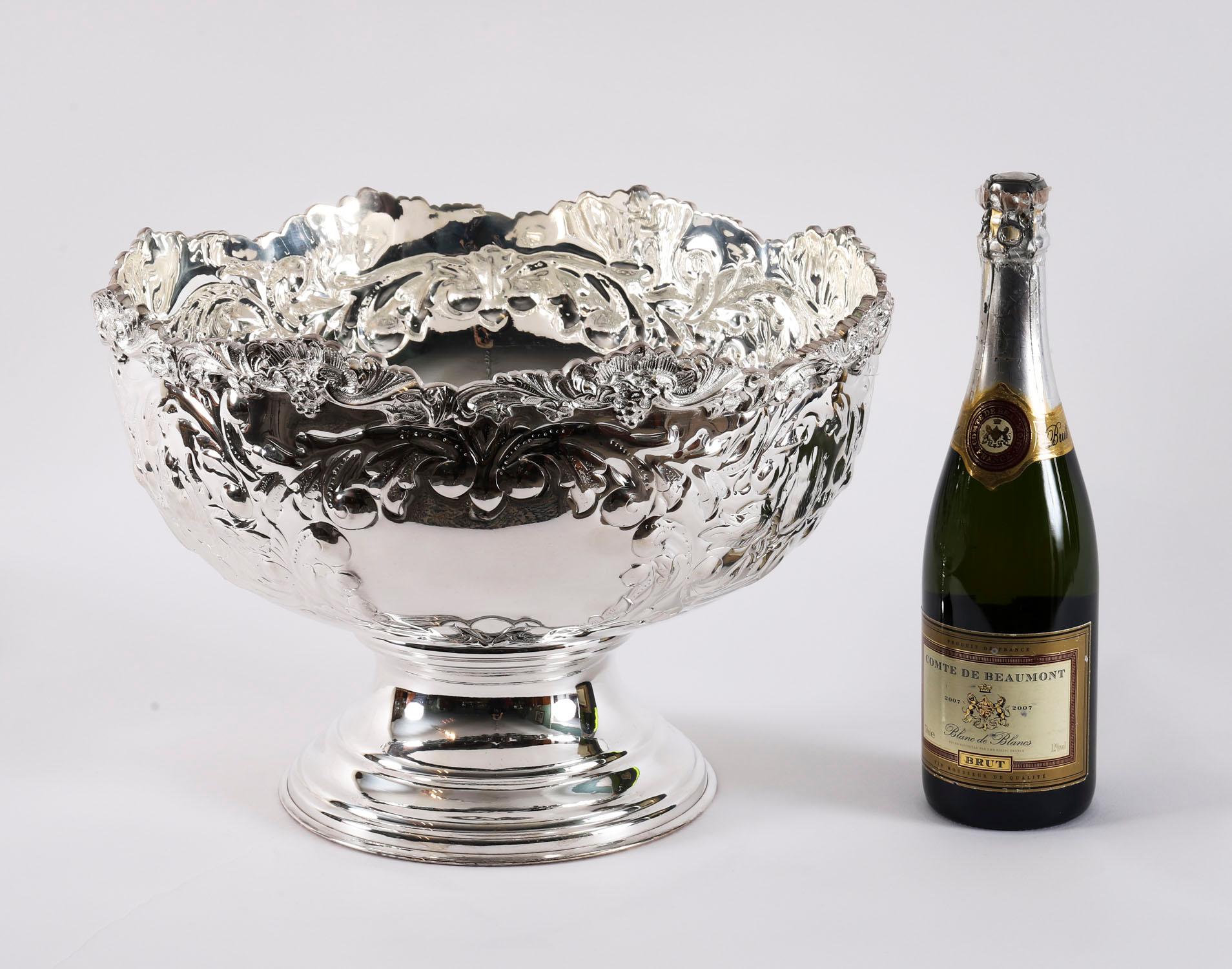 Vintage Large Silver Plated Champagne Cooler / Punch Bowl 20th Century im Angebot 5