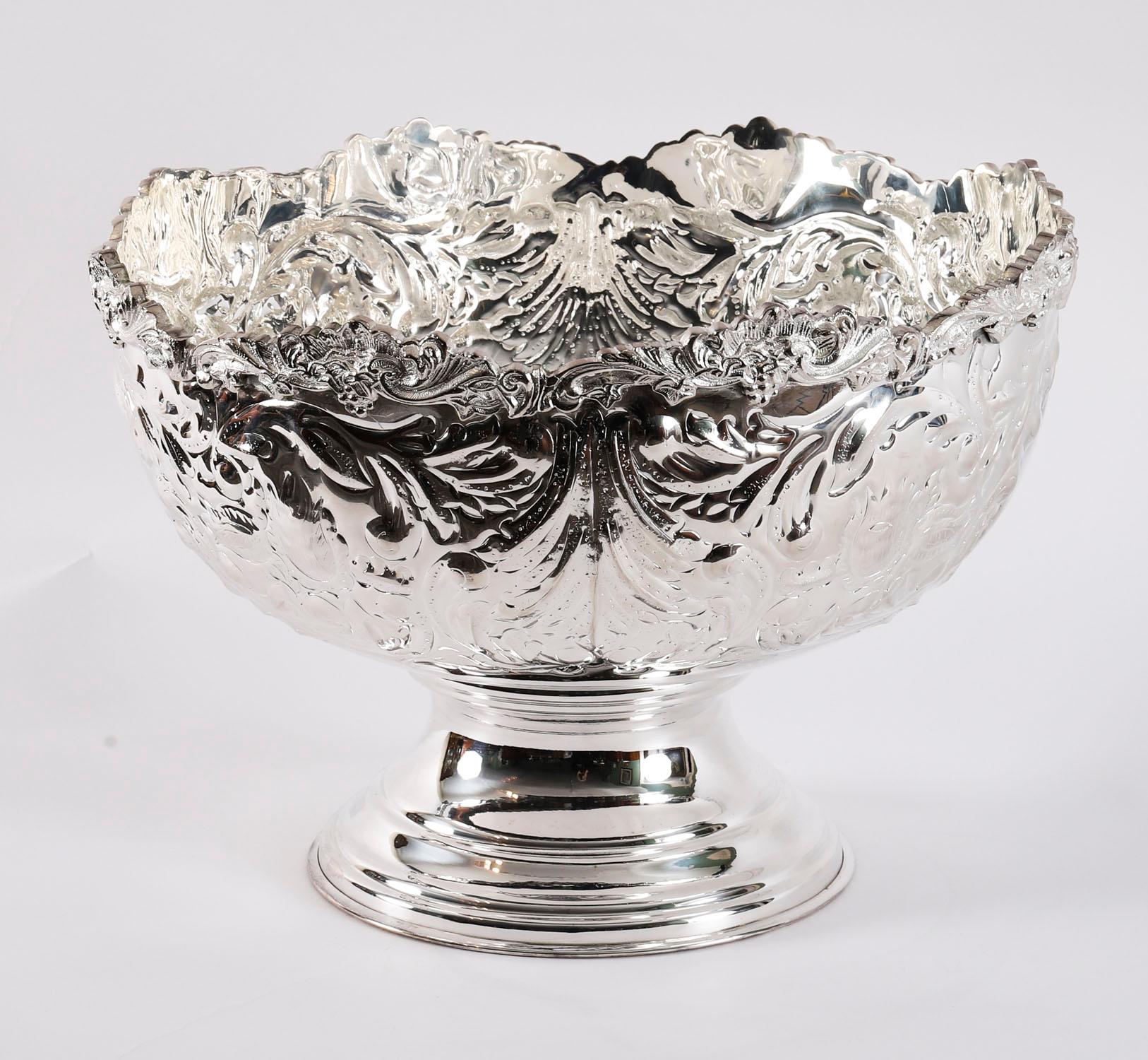 Vintage Large Silver Plated Champagne Cooler / Punch Bowl 20th Century im Angebot 6