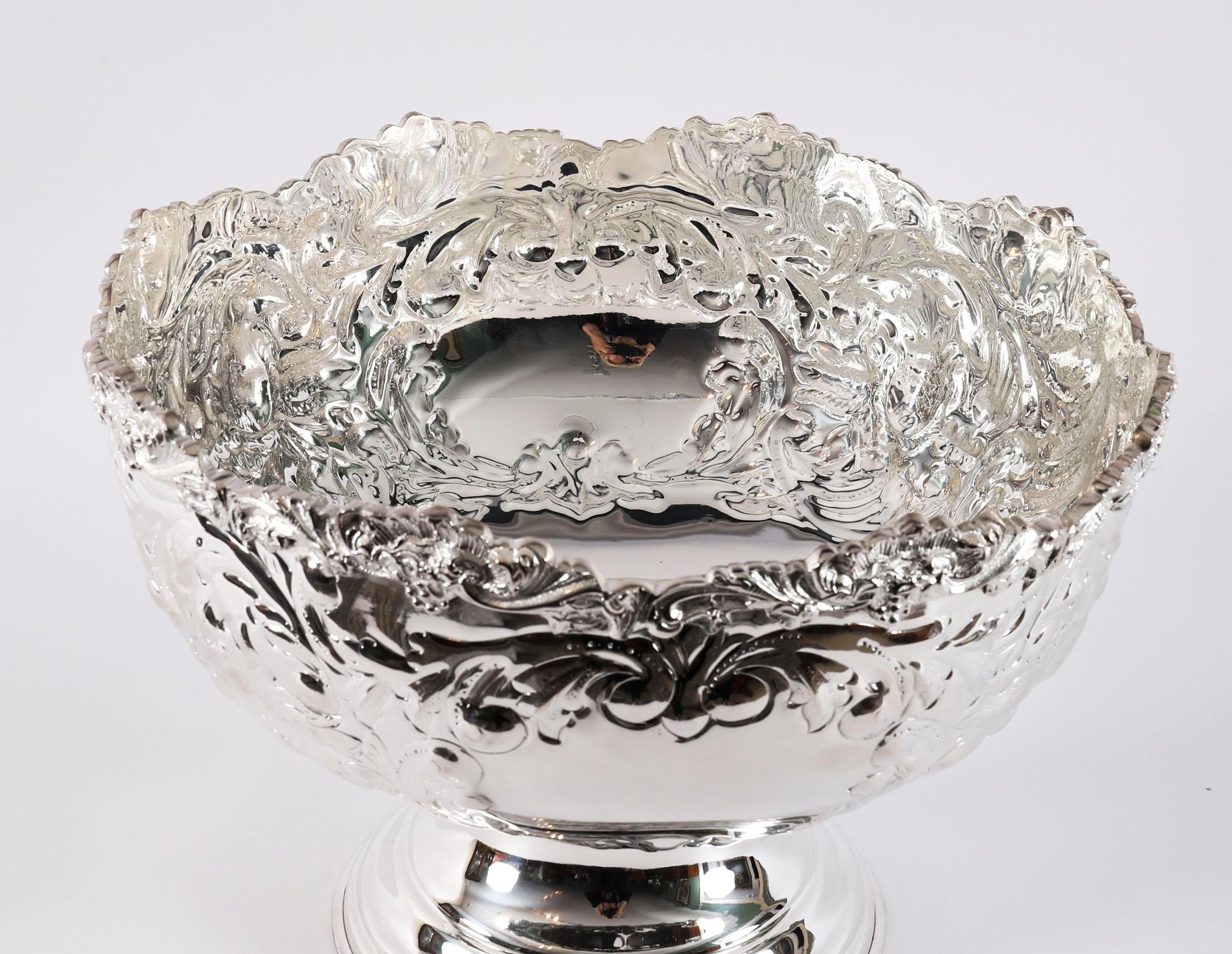 Vintage Large Silver Plated Champagne Cooler / Punch Bowl 20th Century im Angebot 1