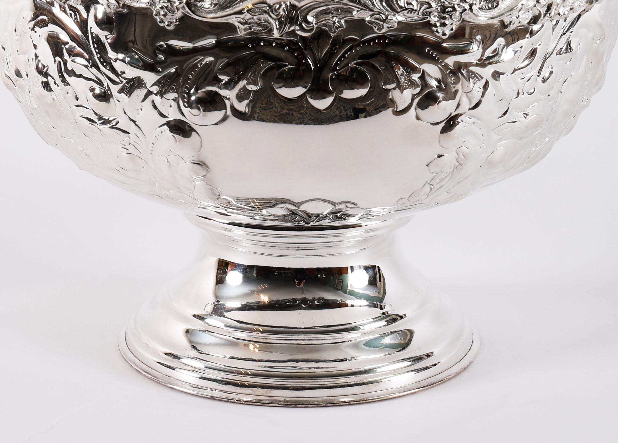 Vintage Large Silver Plated Champagne Cooler / Punch Bowl 20th Century im Angebot 2
