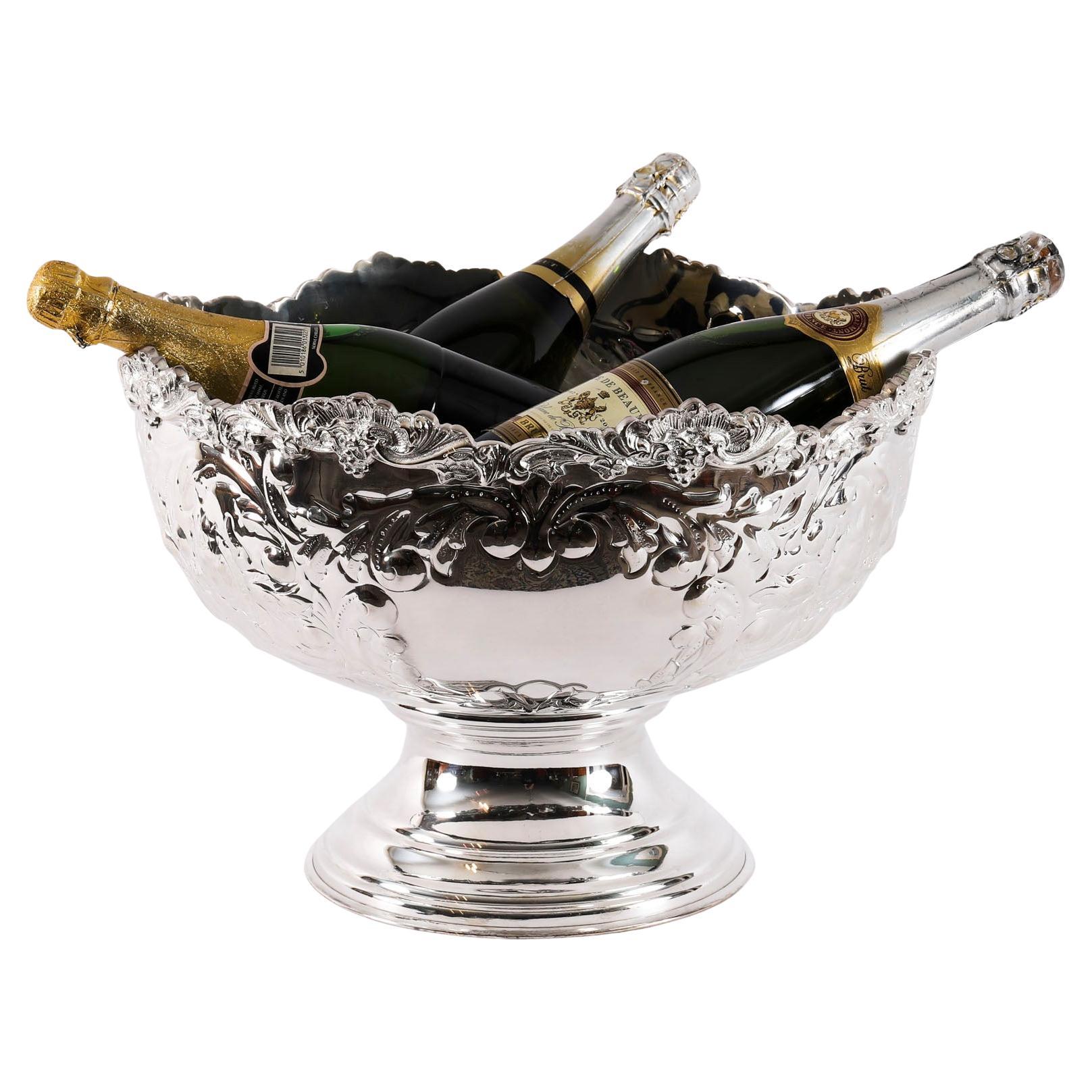 Vintage Large Silver Plated Champagne Cooler / Punch Bowl 20th Century