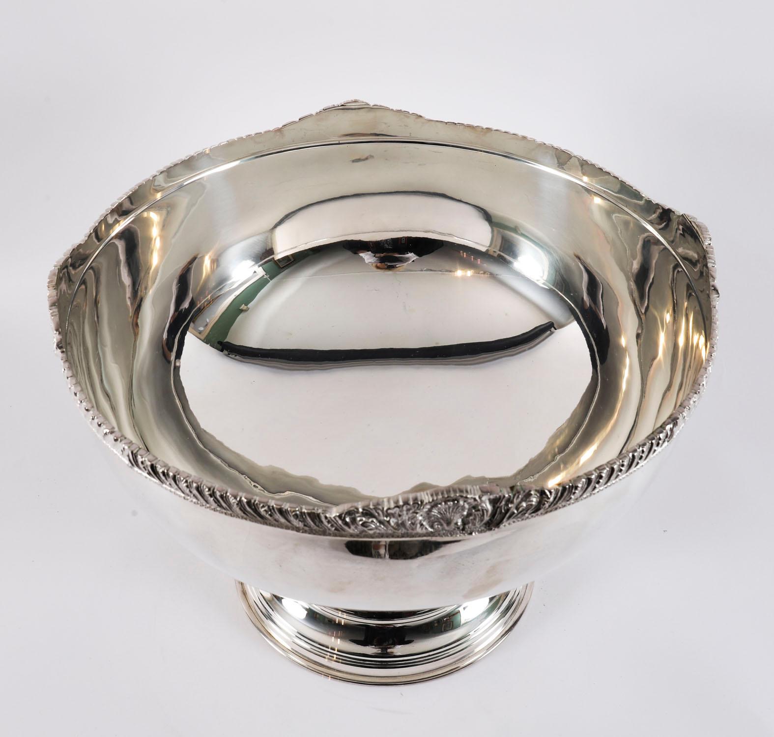 20ième siècle Rafraîchisseur à champagne et punch Bowl vintage en métal argenté 20ème siècle en vente