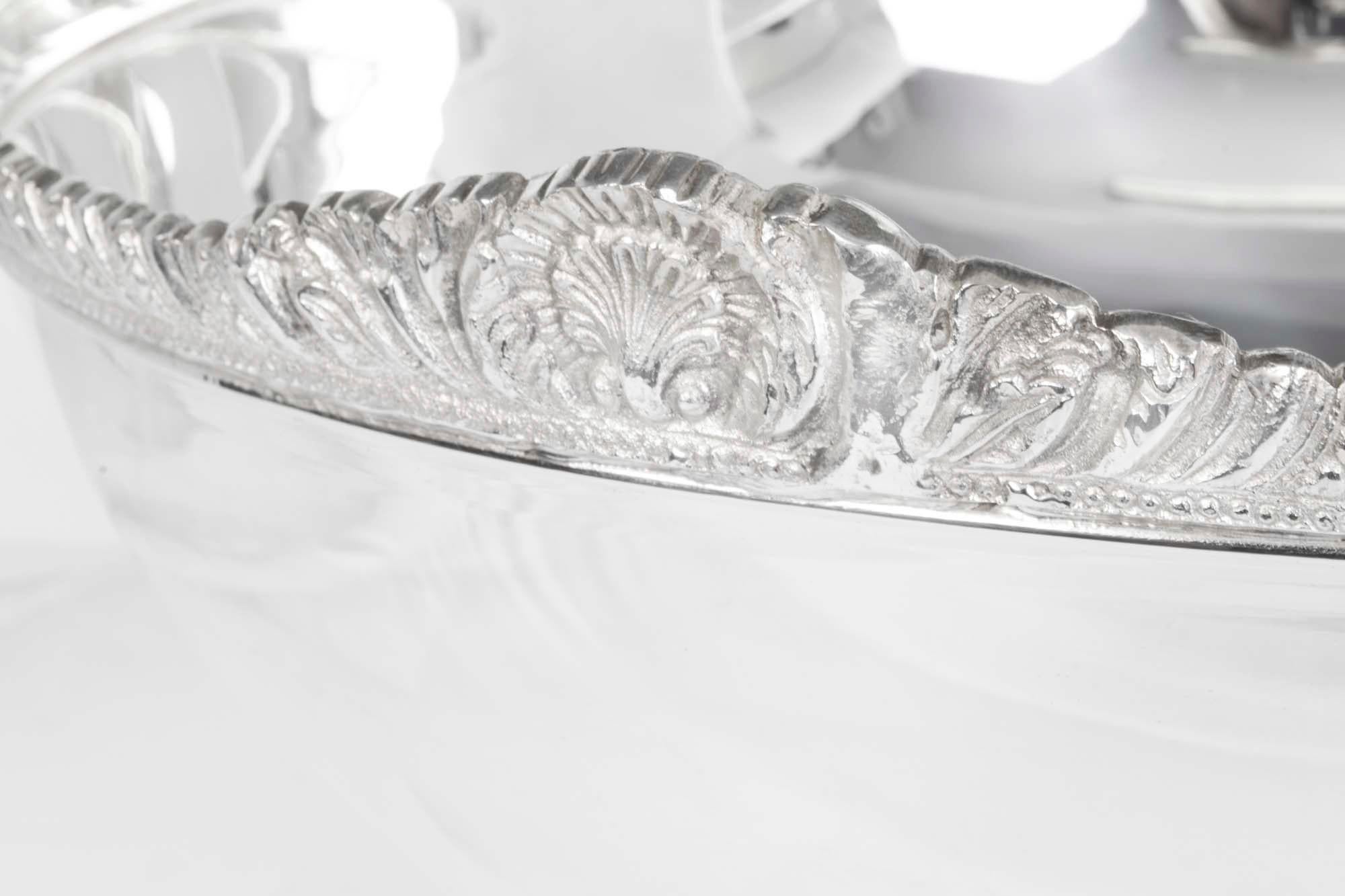 Vintage Large Silver Plated Punch Bowl Champagne Cooler 20th Century For Sale 2