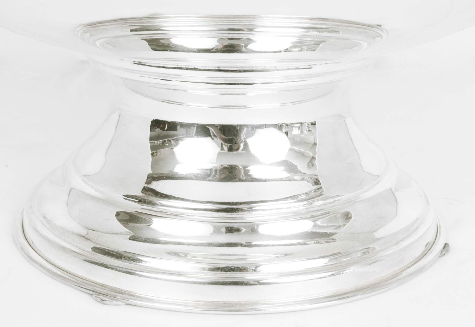 Vintage Large Silver Plated Punch Bowl Champagne Cooler 20th Century For Sale 3