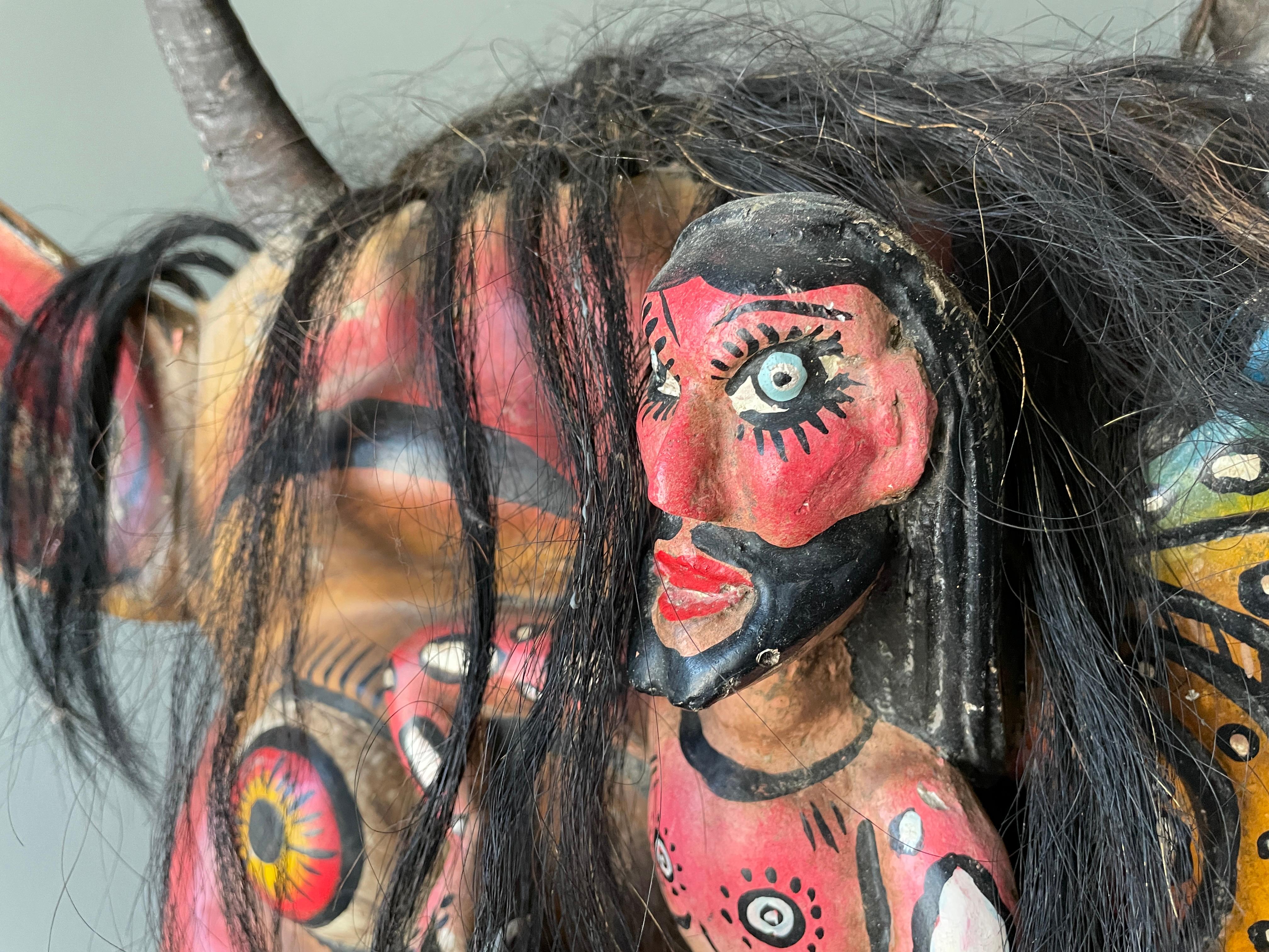 Vintage Large Size Wooden African Tribal Mask 1
