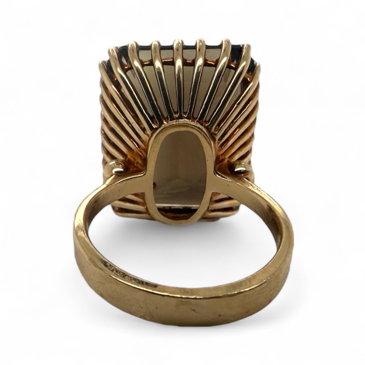 Anello di dichiarazione di quarzo fumé grande e vintage in vendita 3
