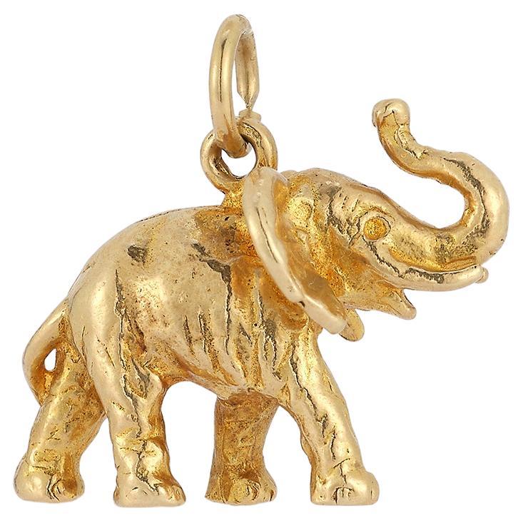 Custom 10k, 14k Yellow Gold Mega Lot Elephant Lover Charm Bracelet | eBay